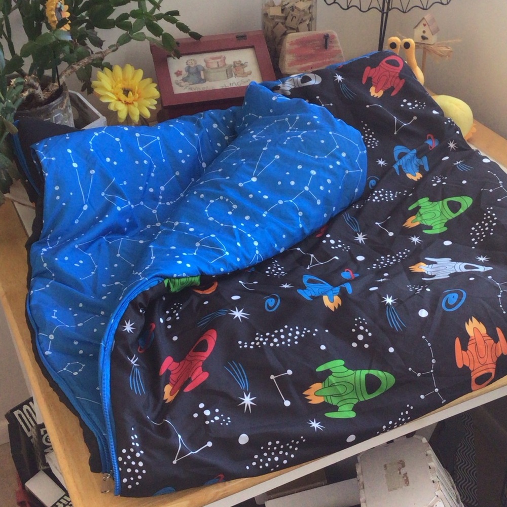 Kid’s Space-Themed Reversible Sleeping Bag